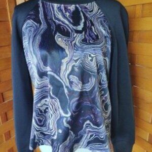 Simply Vera Vera Wang Sweatshirt Top swirl design Womens L
